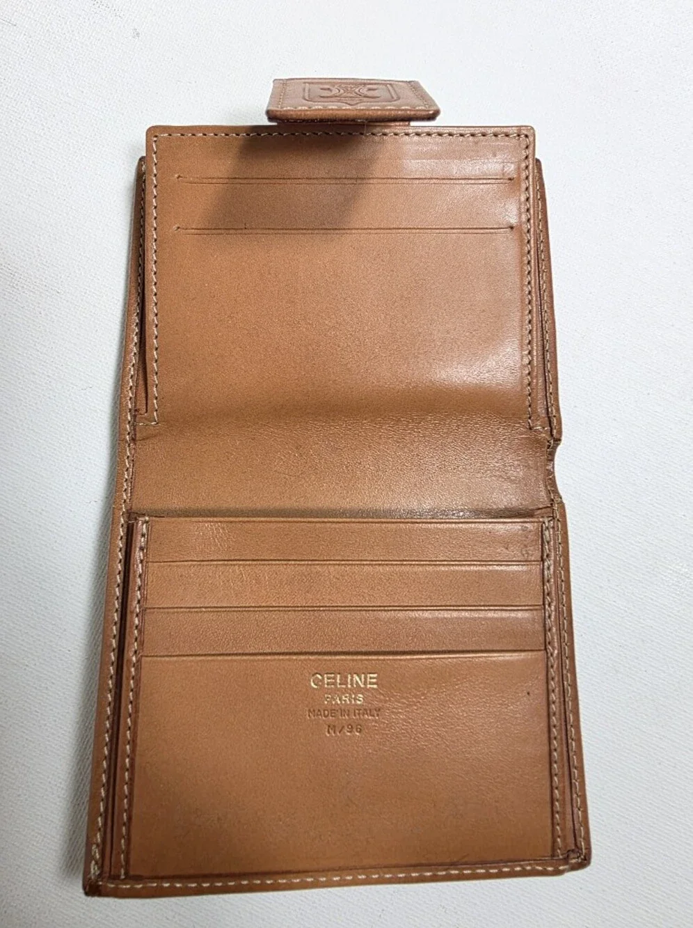 vintage Y2K Celine Macadam Triomphe bifold compact wallet kisslock